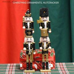 Decoraciones decoraciones navideñas 4pcs/set Cascanueces de madera soldado navideño muñeca Xmas árbol títere creativo mini artesanía regalo de vacaciones ornamen