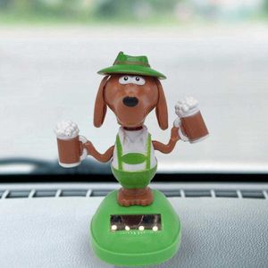 Décorations mignon chien pop-corn énergie solaire balançoire poupée voiture intérieur ornement enfants jouet cadeau AA230407