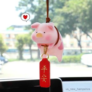 Décorations mignonnes cochon carroir du miroir pendentif dessin animé chanceux piggy accroché ornement automatique accessoires de décoration intérieure r230811