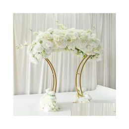 Decoraties Decoratie Bloemen Vaas El Tafel Pronkstukken Bloemen Rij Metalen Houder Rek Glanzend Goud Boog Standaard Grand-Event Feest Drop De Dha5L