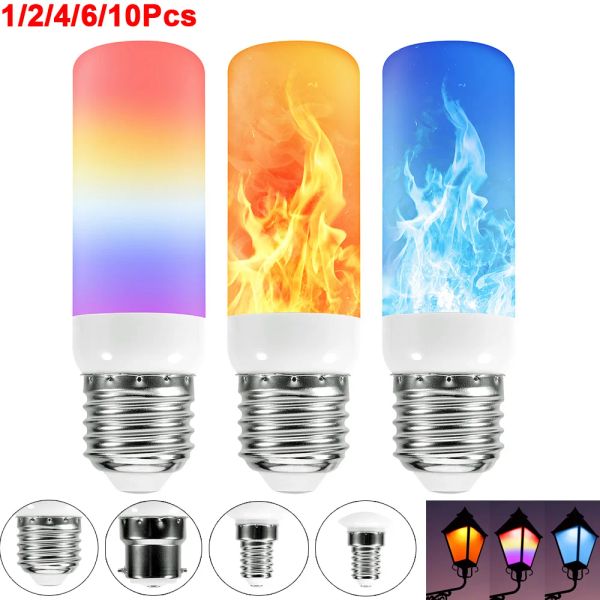 Décorations E12 / E14 / E27 / B22 5W LED FIRE FLAME FLAMES LUMIÈRES 3 MODES LAMPE EFFET Dynamique Effet de scintillement pour la décoration intérieure de la fête à la maison extérieure