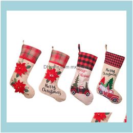 Decoraties Feestelijke Thuis Gardenchristmas Kous Hanging Leuke Candy Gift Bag Kerst Decoratieve Sokken Tassen Feestartikelen CGY332 Drop D