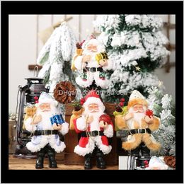 Decoraties Feestelijke feestartikelen Thuis Tuin Drop Levering 2021 Kerst Ornamenten Hars Santa Claus Standing Houding Kleine Ornament Dol