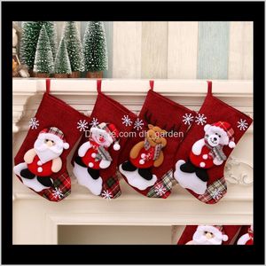 Decoraties Feestelijke Feestartikelen Thuis Tuin Drop Levering 2021 Sokken Jaar Geschenken Santa Claus Candy Gift Tas Stocking Kids Kerstboom