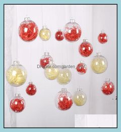 Décorations Festive Party Supplies Home Gardenwedding Bauble Ornements de Noël Boules de mariage en verre transparent 3quot 80 mm 6544050