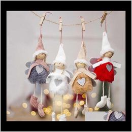 Décorations Fournitures de fête Jardin Drop Livraison 2021 Ange en peluche poupée fille ski pendentif arbre de Noël maison fête de Noël enfants cadeau chambre D