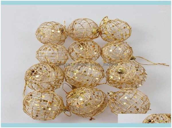 Décorations Festive Supplies Home Garden 6pcs Christmas Tree Tree Gold Ball Baubles Hanging Party Ornement Decoration 1 Drop Del4206091