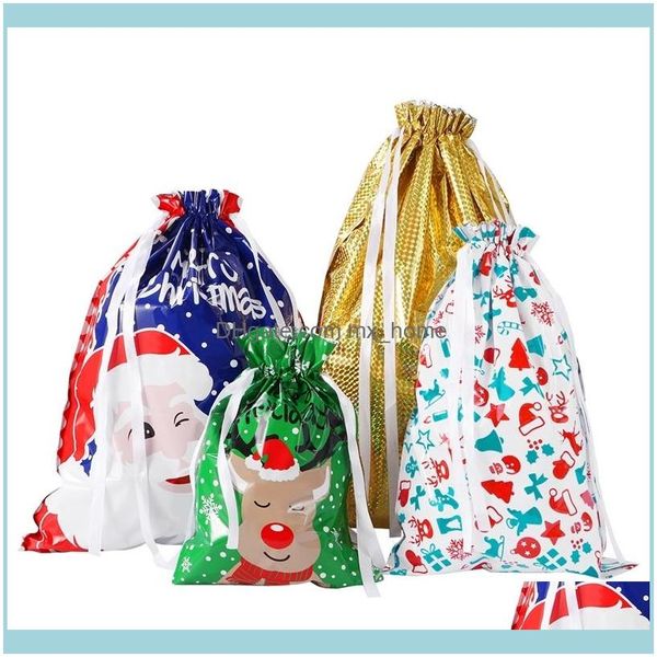 Décorations Fournitures de fête Accueil Jardin30pcs Noël Dstring Assortiment coloré Party Favors Wraps Emballage cadeau Goodie Sacs pour Birthda