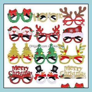 Decoraties Feestelijke Benodigdheden Home Gardenmerry Christmas Bril Frame Santa Snowman Tree Funny Party Masks Aessoires Ornamenten Xmas Decora