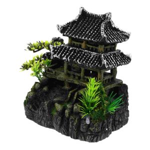 Décorations Aquarium aménagement paysager maison Aquarium ornement pêche crevettes tortues Simulation pagode paysage résine décorations accessoires