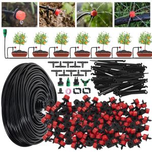 Decoraciones Kit de riego de goteo de jardín Sistema de riego de plantas automáticas Boquillas ajustables para tierras de cultivo Bonsai Flower Vegetable invernadero