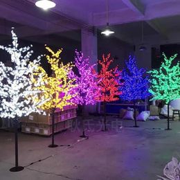 Décorations faites à la main artificielle LED cerisier fleur arbre veilleuse nouvel an noël mariage décoration lumières 1.5m LED arbre lumière