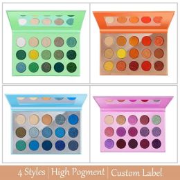 Decoraties Hoog pigment naakt 4 seizoenen kleur oogschaduw palet matte glitter glitter lang gladde waterdichte make -up set veganistisch aangepast label