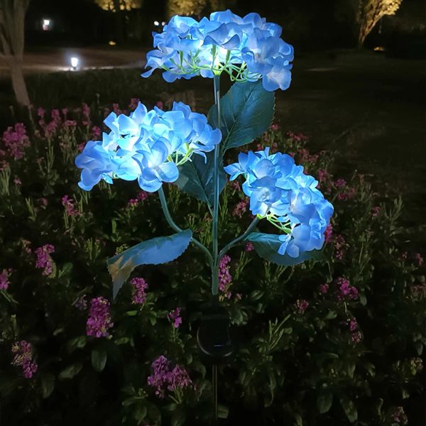 Décorations Hortensia Fleur Solaire LED LED DE PROME JARDIN EXTÉRIEL