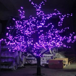 Decoraciones LED Luz de árbol de flor de cerezo artificial Luz de Navidad 1536 piezas Bombillas LED 2 m / 6,5 pies de altura 110 / 220 VCA Uso al aire libre a prueba de lluvia Gratis S