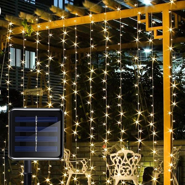 Décorations LED lampe solaire extérieur étanche éclairage rideau