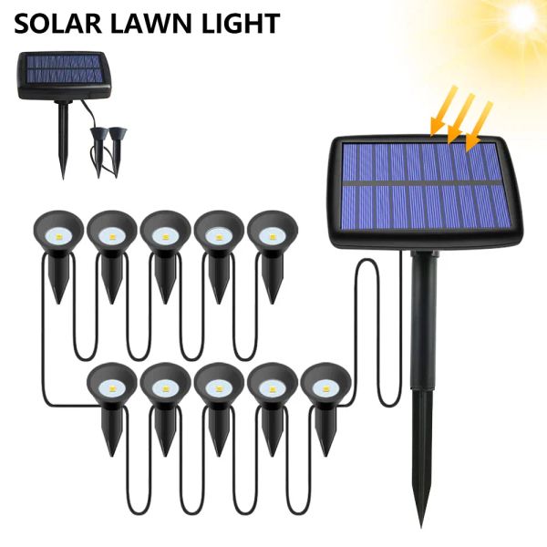 Décorations LED Solar Pathway Lights Outdoor Termroproping Lampes Lannet Spotlights Landscape Lighting Garden Decoration Patio Yard Solar Lampe