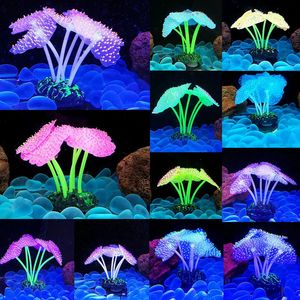 Decoraties Lichtgevende Anemoon Simulatie Kunstplanten Aquarium Decor Plastic Onderwater Wiet Gras Aquarium Aquarium Decoratie Ornament 231019