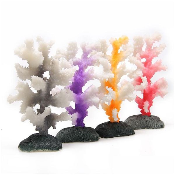 Decoraciones Luminoso Mar Ane Acuario Artificial Fake Sile Coral Planta Fish Tank Accesorios Decoración del paisaje Y200917 Drop Deliver Dhai6