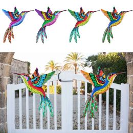 Decoraties Metaal Hummingbird Bird Wall Artwork Garden Decoratie Woonkamer Art Crafts ornament indoor Outdoor Color Bird Hanging