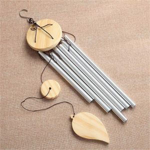 Decoraciones Metal Wind Chimes Outdoor 6 Tube de madera Bell de madera Romántica Memorial Viento Spinner Garden Música Decoración del hogar Venta caliente