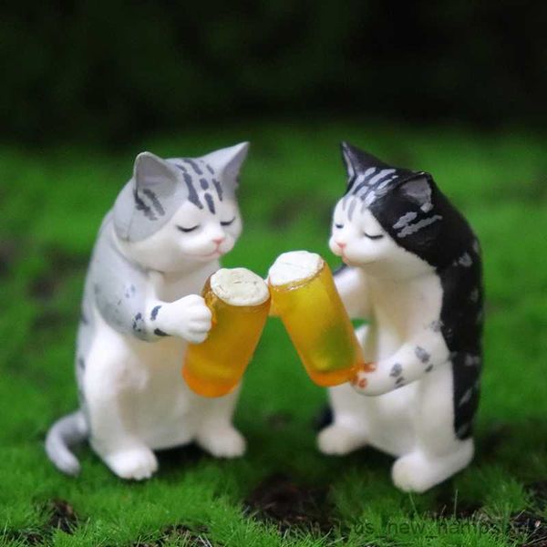 Decoraciones mini cerveza gato decoración de juguetes accesorios para automóviles de dibujos animados interiores figuras de gatito muñecas lindos juguetes para adornos de automóviles regalos r230811