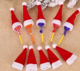 decorations mini Christmas hats Christmas lollipop Christmas non-woven