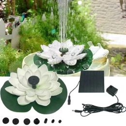 Decoraties Mini Lotus Solar Water Fountain Pond Decoratie Waterval Fountain Outdoor Bird Bath Solar Powered Floating Garden Fontein