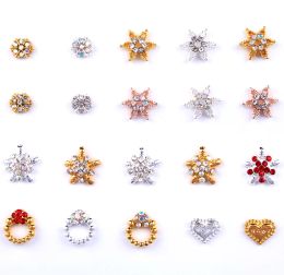 Decoraciones Aleación de clavos Cristal Rinesto de oro 2Color/Sier Rhinestone Cristal Diamante Diamante Joya de uñas Decoración de arte de uñas 100pc