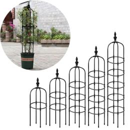 Décorations obélisque jardin arc arc trellis support soutient le cadre résistant à la rouille pour les vignes d'escalade fleurs debout décor floral extérieur intérieur