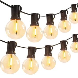 Décorations extérieures Garland Lights G40 Plastic Bulbes LED Festoon Fairy Patio String Lights Wedding Street Camping Garden Party Decoration