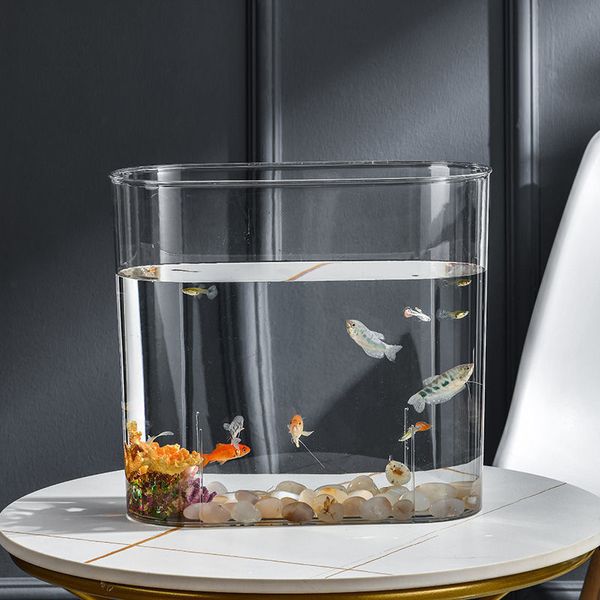 Decoraciones PET Acuario Caja Plásticos Ultra blanco Vidrio orgánico A prueba de explosiones Tanque de peces Mesa Pequeña Agua ecológica 230915