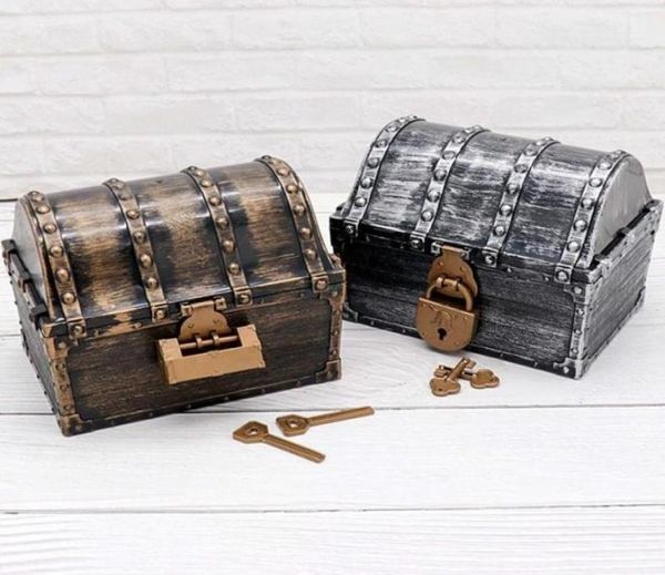 Décorations Pirate Treasure Coffre Box Gem Bijoux Bijoux KeepSake Coin Cash Stockage Kids Toys Toys Antique Party Favors PLA8130439