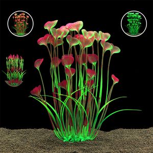 Decorations Plastic Artificial Aquarium PVC Plants Decoration Submersible Aquatic Fish Tank Underwater Grass Background Ornament 230821