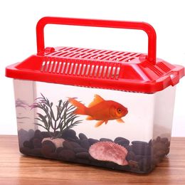 Décorations Portable transparent alimentation Aquarium produits pour animaux de compagnie réservoir de poisson rouge tortue réservoir Hamster boîte 231016