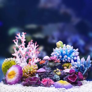 Décorations Résine Artificielle Corail Aquarium Décoration Fish Tank Récif De Corail Ornement Pierre Corail Fleur Décor Aquarium Fond 15 Styles