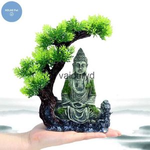 Décorations Résine Bouddhiste Statues Fish Tank Aquarium Bouddha Ornements Fishbowl Accessoires Arbre Décoration Pet Méduse Carpe Tortue Crevettevaiduryd