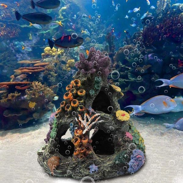 Décorations Résine Corail Décoration Coloré Poissons Aquarium Décoration Corail Artificiel Pour Fish Tank Résine Récif Rock Ornements D'aménagement Paysager