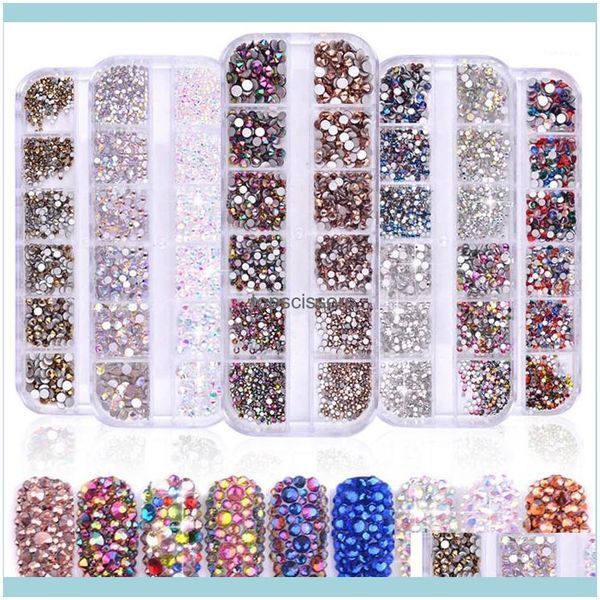 Decoraciones Salon Health Beautybox Super Glitter Cristal Rinestones Rinestones mixtos Mezcla de vidrio AB Starm Strass 3d Gem Gem Diy Manicura