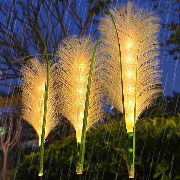 Décorations Simulated LED Solar Lights Fiber Optic Imperproof Garden Lampes Paysage d'extérieur pour la pelouse Patio Yard Light