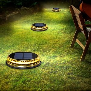 Decoraties Zonne -energie LED Ondergrondse lamp Pinlampen Zonnelamp zonder lading Patio Home Garden Lawn Decorations