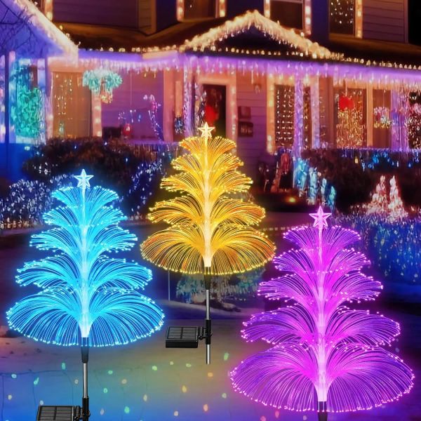 Décorations Lumières de méduse solaire 7 Couleurs Solar Garden Lights Decor extérieur étanche pour la décoration de jardin de la cour de Noël