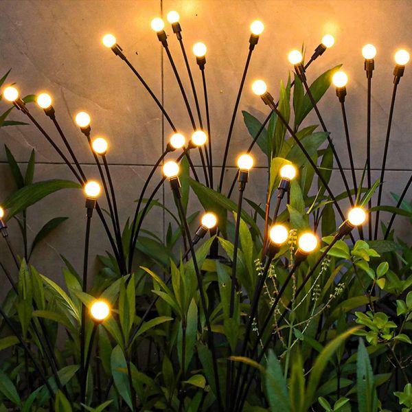 Décorations Solar LED String Fairy Lights Path Lawn Landscape Firefly Lamp Outdoor New Year Christmas Garden Patio Garland Street Decoration