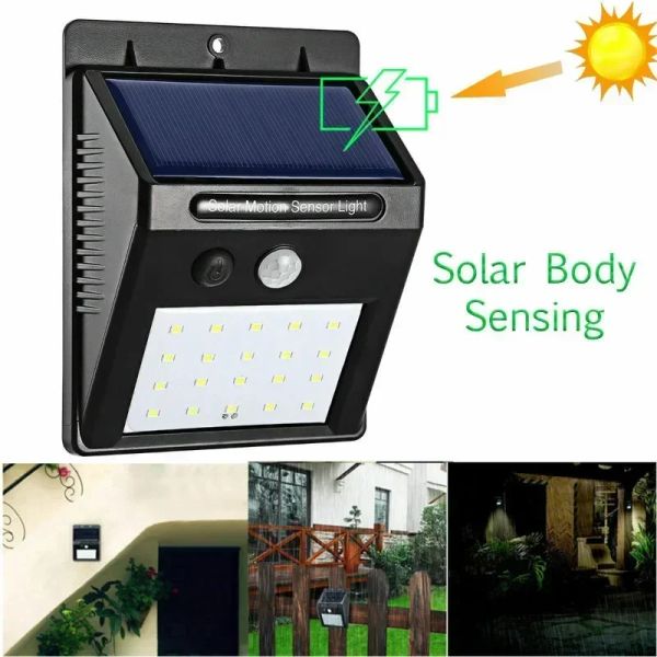 Décorations Solar Light Motion Capteur Mur Léger 30 LED LED extérieur lampe solaire étanche à énergie solaire solaire Street Street Lamp Garden Decor