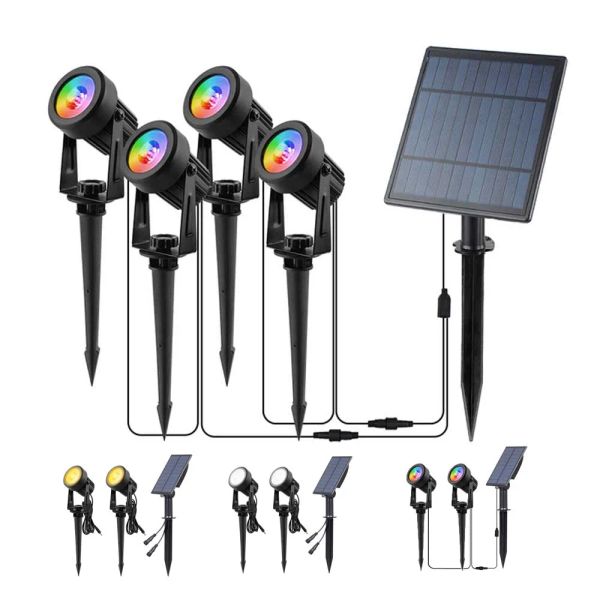 Décorations Solar Light Outdoor RVB Garden Pathway décoration lampe murale solaire IP65 étanche du paysage de la pelouse PAWN PATHE PATH pour arbre