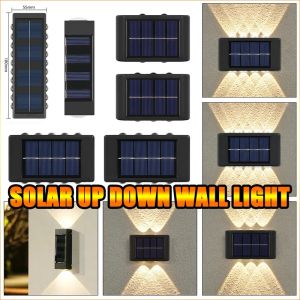 Decoraties Solar Wall Lights Outdoor Warm/Wit Solar Wall Mount Porch Lamp op en neer verlichting voor Garden Street Landschap Balkon Patio