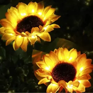 Décorations Sunflower Solar Solar Ground Outdoor Imperping Yard Power Power LED Artificial Flower Light for Courtyard Landscape Garden Decoration