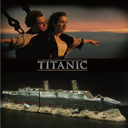 Decoraciones Titanic Lost Wrecked Barco Barco Grande Acuario Decoración Adorno Acuario Barco Split Naufragio Pecera Decoración Naufragio Hundido