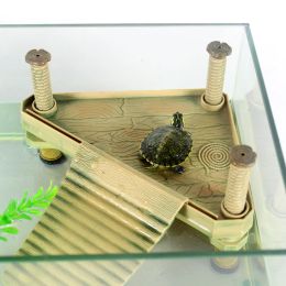 Décorations de terrasse pour tortues, île flottante, grenouille, escalade aquatique, plate-forme de repos, décor de plantes de reptiles, amphibiens, accessoires d'aquarium