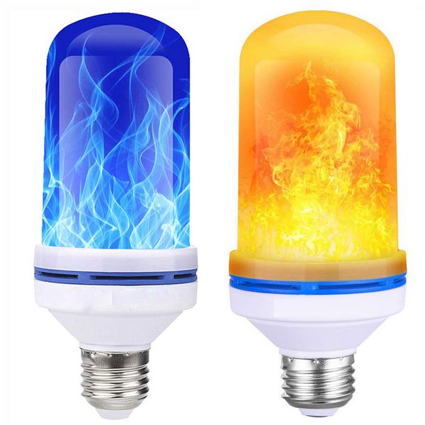 Ampoule décorative LED, lumière de flamme dynamique E26/27 B22, ampoule de maïs créative, effet de Simulation de flamme, veilleuse bleue verte rouge